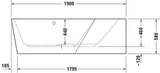 DURAVIT Paiova 5 Whirlwanne 1900x1400 mm Ecke rechts mit Air-System, 2-Sitzer, Weiß