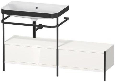 Duravit Waschtischset Happy D.2 Plus 1400x490mm ein Hahnloch taupe supermatt mit Metallkonsole