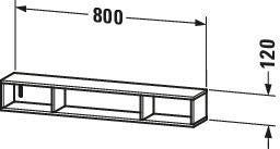 DURAVIT L-Cube Regalelement 800 mm, 3 Fächer, Amerikanischer Nussbaum, wandhängend