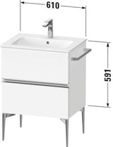 Duravit Sivida Waschtischunterbau 610 mm bodenstehend mit 2 Schubkästen – Chrom/Weiß Matt