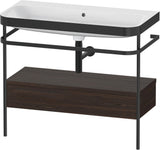 DURAVIT Happy D.2 c-bonded Waschtischset mit Metallkonsole, Nussbaum gebürstet, 975 mm