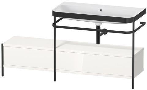 Duravit Waschtischset Happy D.2 Plus 1600x490mm Taupe Supermatt – Einrichtungssystem Ahorn rechts, bodenstehend