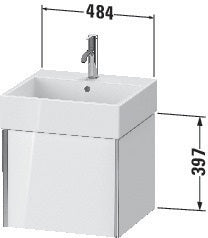 Duravit Waschtischunterbau XVIU 484 mm weiß matt mit Tip-On-Technik für Vero Air