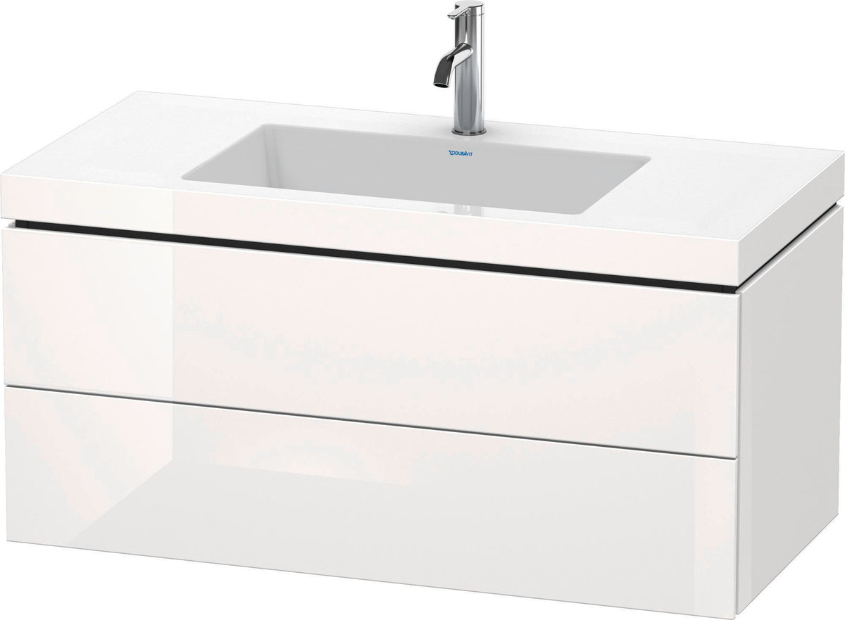 DURAVIT L-Cube c-bonded Waschtischset 1000 mm weiß matt mit 2 Schubkästen und Tip-On-Technik