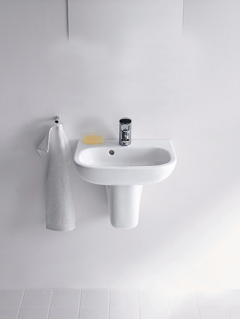 DURAVIT D-Code Handwaschbecken 450 mm mit Überlauf, 1 Hahnloch, weiß