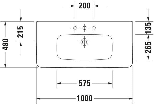 DURAVIT DuraStyle Möbelwaschtisch 1000 mm mit Überlauf, ohne Hahnloch, weiß