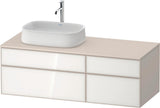 DURAVIT Zencha Konsolen-Waschtischunterbau 1300 mm Eiche Anthrazit mit 2 Auszügen