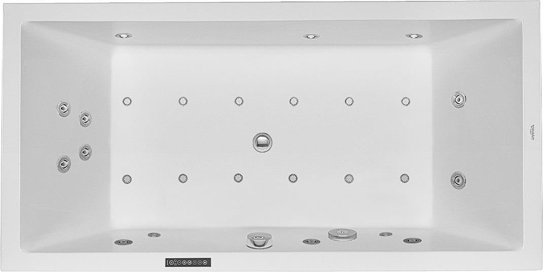 DURAVIT Whirlwanne Starck 1800x900 mm Einbau, 2 Rückenschrägen, Combi L, weiß