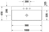 Duravit DuraSquare Waschtisch 1000 mm weiß mit Hahnloch mittig, ohne Überlauf – Design by Duravit