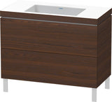 DURAVIT L-Cube Waschtischset 1000 mm Nussbaum gebürstet mit Vero Air Waschtisch und 2 Auszügen