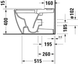 DURAVIT ME by Starck Stand-WC 650 mm weiß, spülrandlos, Tiefspüler, WonderGliss