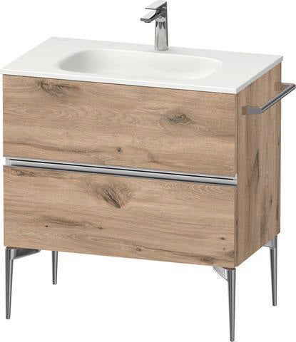 DURAVIT Sivida Waschtischunterbau 810 mm, bodenstehend, 2 Schubkästen, Chrom/Graphit Matt