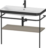 DURAVIT Happy D.2 c-bonded Waschtischset mit Metallkonsole 975 mm Steingrau Seidenmatt