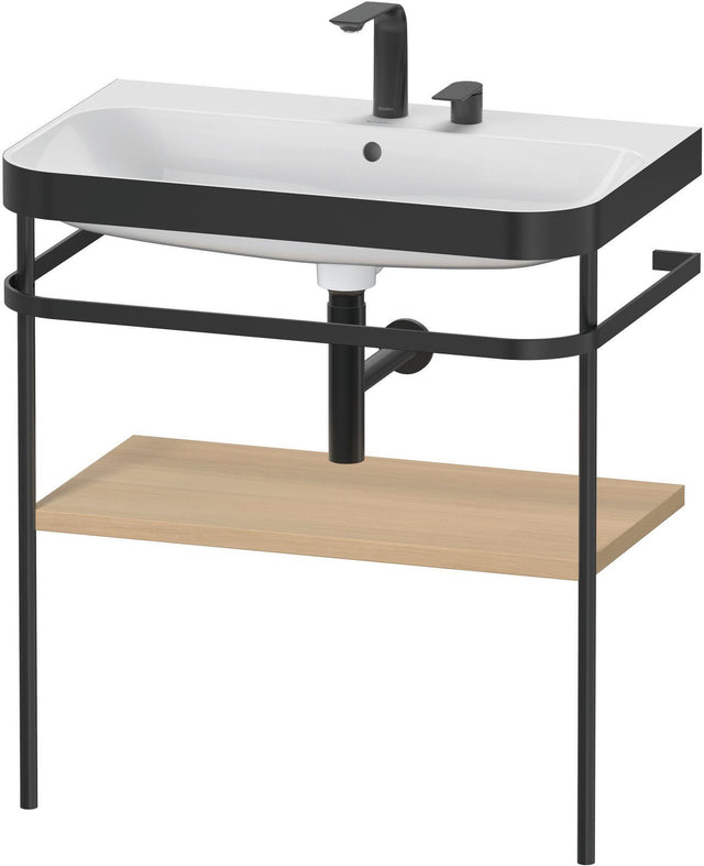 Duravit Happy D.2 c-bonded Waschtischset mit Metallkonsole 850x775x490 mm Mediterrane Eiche