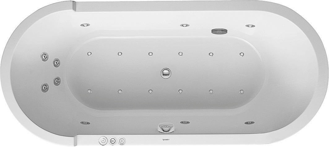 DURAVIT Starck Whirlwanne 1800x800 mm freistehend, oval, Acryl, Air-System, 2 Rückenschrägen, Weiß
