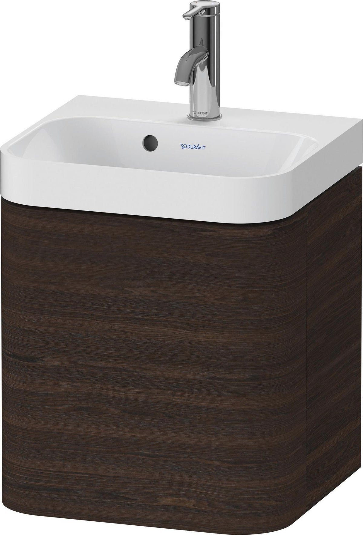Duravit Happy D.2 Waschtischset 400 mm Nussbaum gebürstet, wandhängend, 1 Tür, mit Push-Open