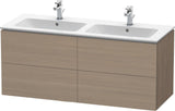 Duravit L-Cube Waschtischunterbau 1290 mm, 4 Schubkästen, Amerikanisch Nussbaum – Wandhängend