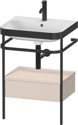 DURAVIT Happy D.2 c-bonded Waschtisch-Set mit Metallkonsole und Schubkasten 575 mm
