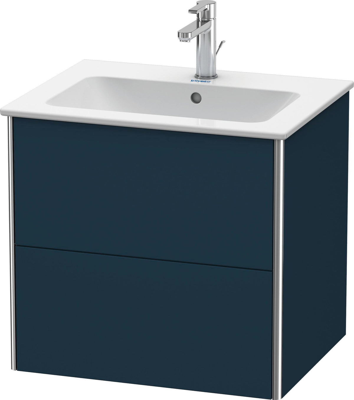 Duravit XSquare Waschtischunterbau 610 mm Nachtblau Seidenmatt mit 2 Schubkästen
