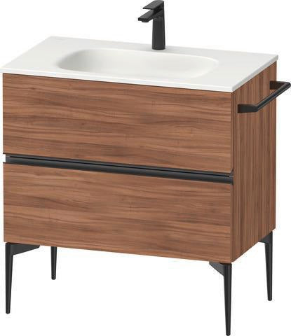 DURAVIT Sivida Waschtischunterbau 810 mm, bodenstehend, 2 Schubkästen, Chrom/Graphit Matt