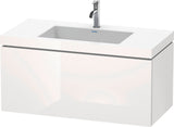 DURAVIT L-Cube c-bonded Waschtischset 1000 mm mit Vero Air, weiß matt, 1 Auszug, wandhängend