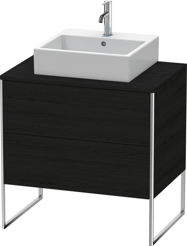DURAVIT XSquare Waschtischunterbau bodenstehend 800 mm Eiche Schwarz 2 Auszüge
