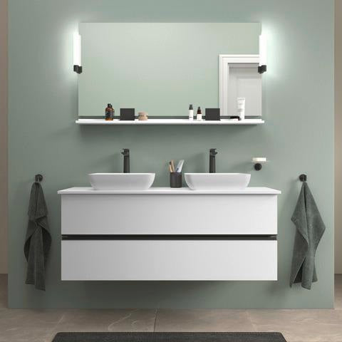 DURAVIT Sivida Spiegelablage 1280x115x35 mm – Chrom/Weiß Matt, inkl. Befestigungsmaterial