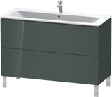 Duravit L-Cube Waschtischunterbau 1220 mm, 2 Auszüge, amerikanischer Nussbaum, bodenstehend