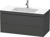 DURAVIT L-Cube c-bonded Waschtischset 1000 mm mit Vero Air, 2 Schubkästen, Graphit Matt – Wandhängend