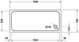 DURAVIT D-Code Duschwanne 1000x700 mm Rechteckig Weiß Sanitäracryl mit Antislip