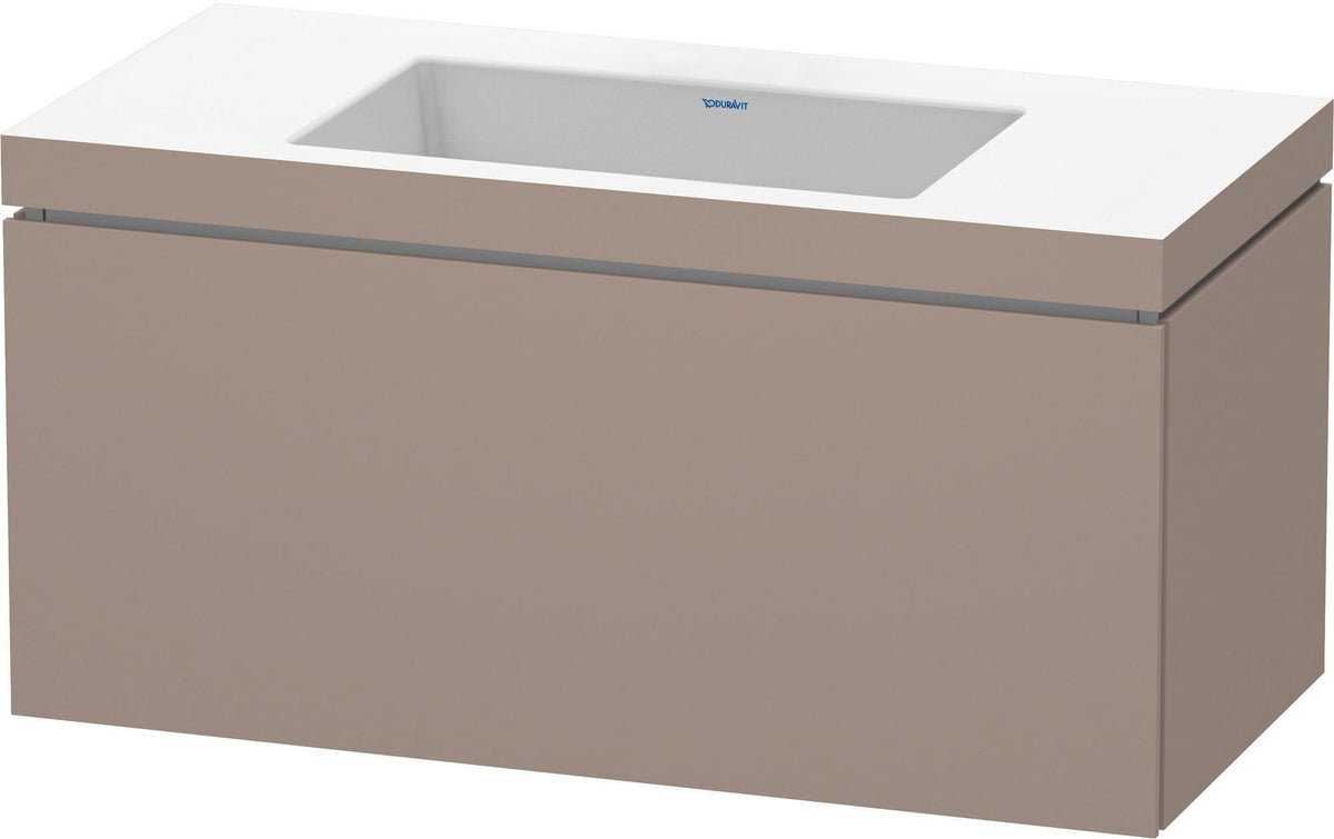 DURAVIT L-Cube c-bonded Waschtischset 1000 mm mit Vero Air, Basalt Matt, 1 Auszug