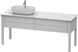 DURAVIT Luv Waschtischunterbau bodenstehend 1733 mm, 2 Auszüge, weiß seidenmatt, Becken links