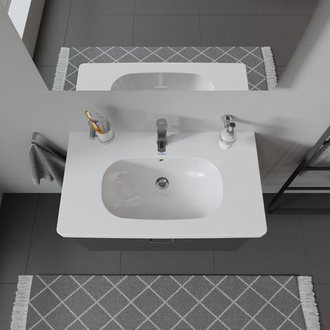 Duravit D-Code Möbelwaschtisch 850 mm mit Überlauf und Hahnlochbank – Weiß