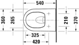 DURAVIT Wand-WC ME by Starck 540 mm spülrandlos weiß antibakteriell