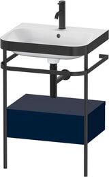 DURAVIT Happy D.2 c-bonded Waschtischset mit Metallkonsole, 575 mm, Weiß
