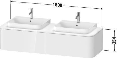 DURAVIT Happy D.2 Konsolenwaschtischunterbau 1600 mm Taupe supermatt mit Tip-On Technik