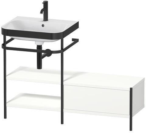 Duravit Waschtischset Happy D.2 Plus 1200x490mm Taupe Supermatt – Einrichtungssystem Nussbaum Mitte