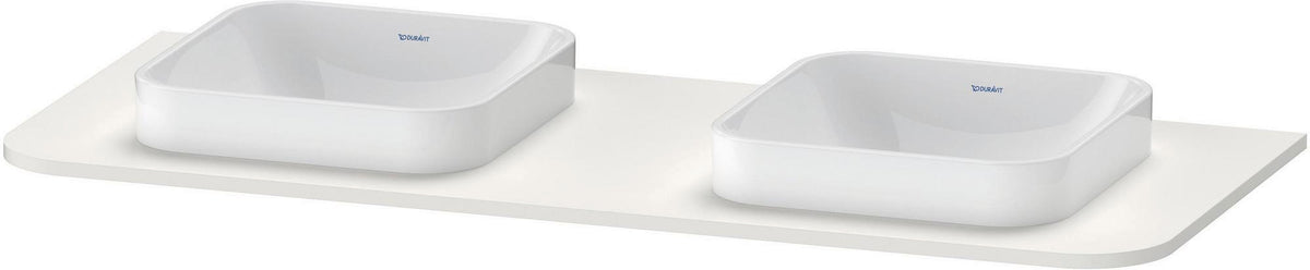 Duravit Happy D.2 Konsole 1300x550x16mm mit 2 Ausschnitten, Beckenposition b., taupe supermatt