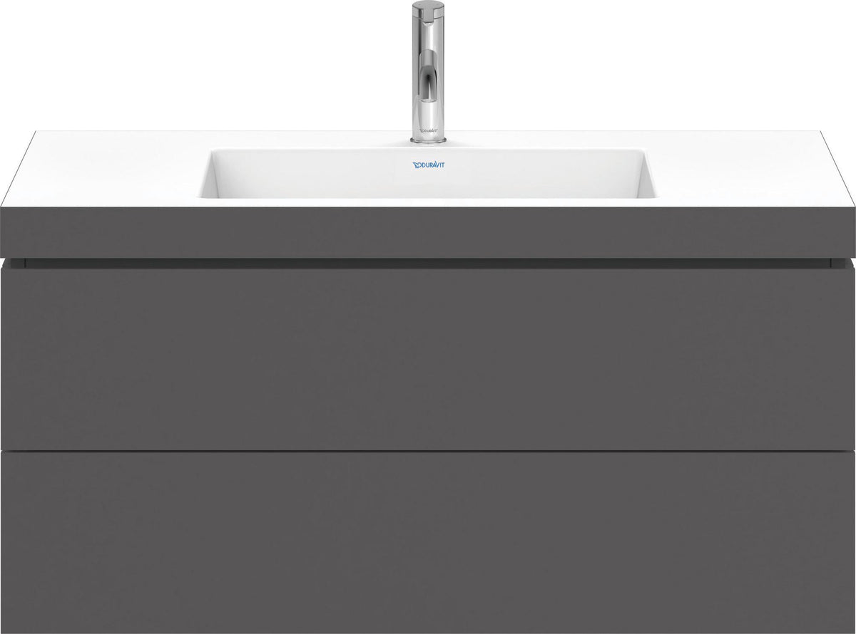 DURAVIT L-Cube c-bonded Waschtischset 1000 mm mit Vero Air, 2 Schubkästen, Graphit Matt – Wandhängend