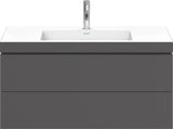 DURAVIT L-Cube c-bonded Waschtischset 1000 mm mit Vero Air, 2 Schubkästen, Graphit Matt – Wandhängend