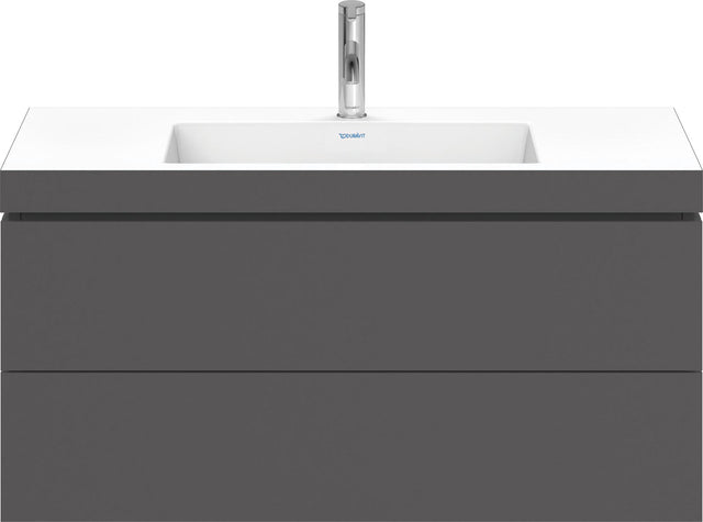 DURAVIT L-Cube c-bonded Waschtischset 1000 mm mit Vero Air, 2 Schubkästen, Graphit Matt – Wandhängend