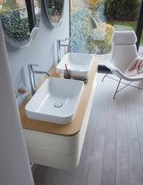 DURAVIT Happy D.2 Plus Konsole 1600 mm taupe supermatt – 2 Ausschnitte, 16 mm