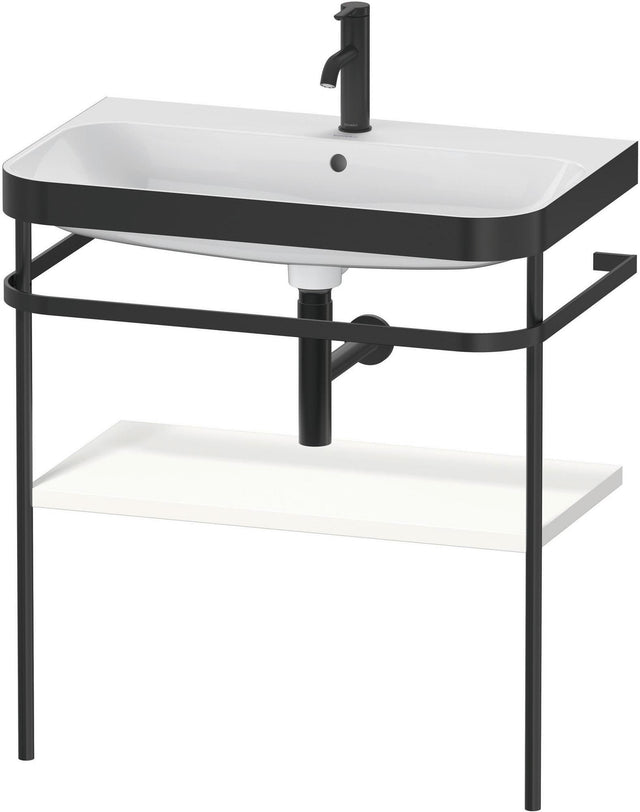 DURAVIT Happy D.2 c-bonded Waschtisch-Set 775 mm mit Metallkonsole, weiß