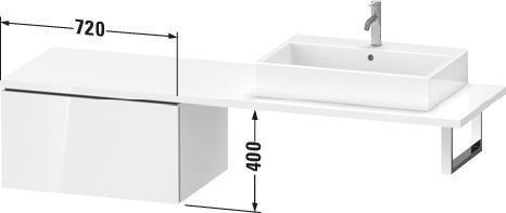 Duravit L-Cube Unterschrank 720 mm taupe supermatt mit Auszug und Dämpfung