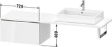 Duravit L-Cube Unterschrank 720 mm taupe supermatt mit Auszug und Dämpfung