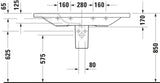 Duravit DuraStyle Möbelwaschtisch 1200 mm mit Überlauf, ohne Hahnloch, weiß