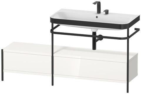 Duravit Waschtischset Happy D.2 Plus 1600x490mm Taupe Supermatt – Einrichtungssystem Ahorn rechts, bodenstehend