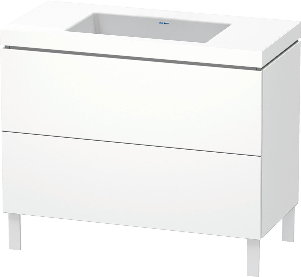 DURAVIT L-Cube c-bonded Waschtischset 1000 mm weiß mit Tip-on Technik und Soft-Close
