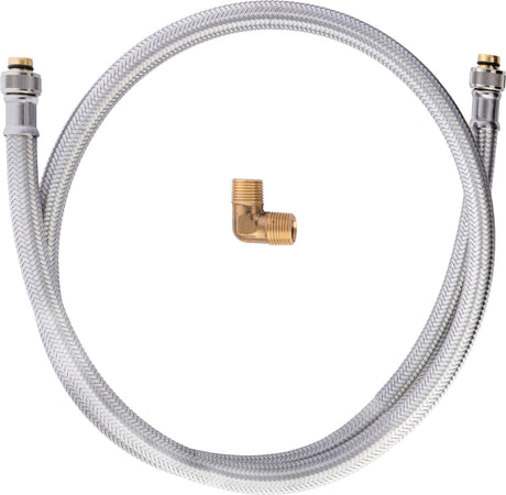 DURAVIT Anschlussschlauch für Wanneneinlauf 1500 mm – Flexibler Schlauch mit Umflechtung, G 1/2 Überwurfmutter