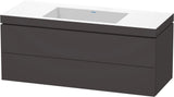 DURAVIT L-Cube c-bonded Waschtischset 1200 mm Graphit Matt mit Vero Air Waschtisch und 2 Schubkästen